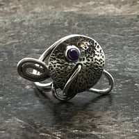 Image 1 of Silver disc with amethyst