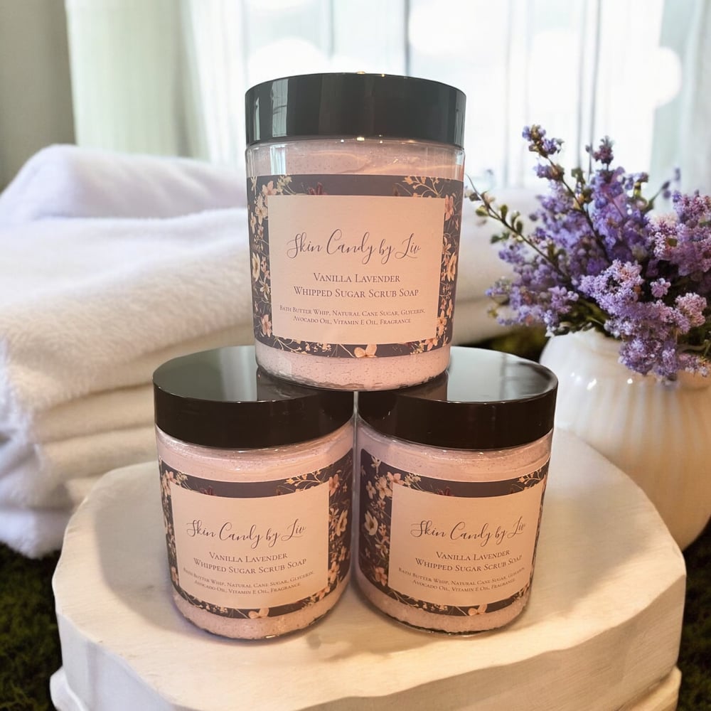 Lavender Vanilla Whipped Sugar Scrub Soap 
