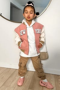 Image 1 of Pink New York Varsity Jacket