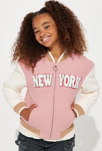 Image 2 of Pink New York Varsity Jacket