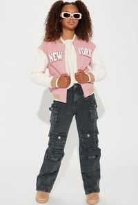 Image 3 of Pink New York Varsity Jacket