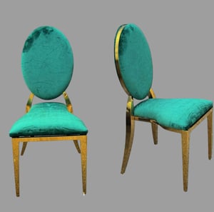 Image of Hunter Green Velvet / Gold Luxury Chairs 