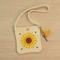 Image 1 of Miniature crochet bag - Sunflower