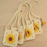 Image 5 of Miniature crochet bag - Sunflower