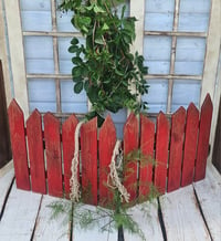 Image 1 of Wooden handmade fence red vintage