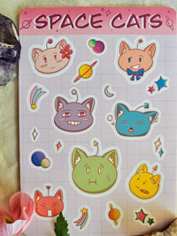 Image 3 of Space Cats / sticker sheet