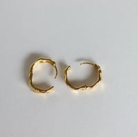 Image 3 of MOLTEN TEXTURE HOOPS IN GOLD