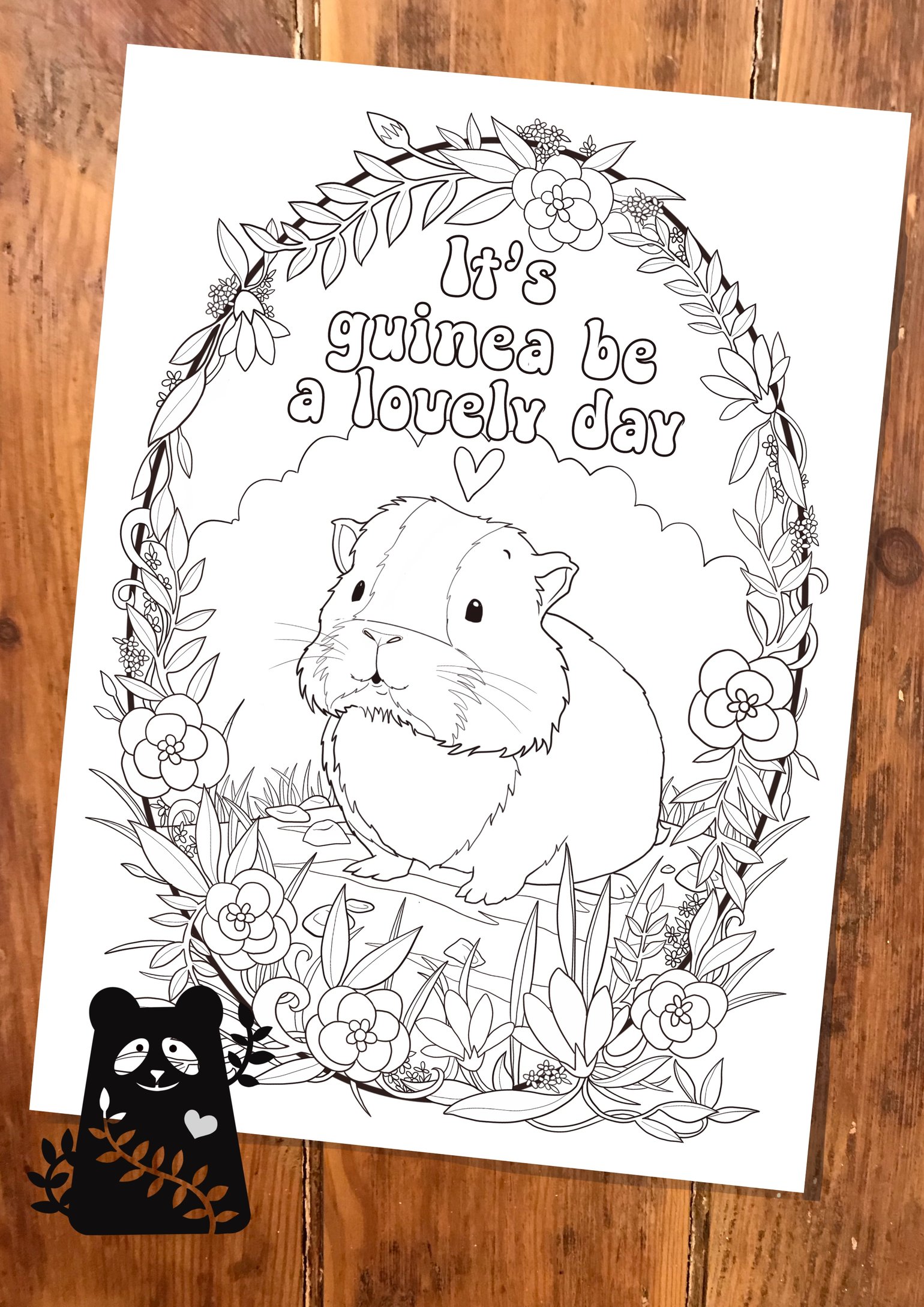 Image of Guinea Be A Lovely Day Colouring Sheet