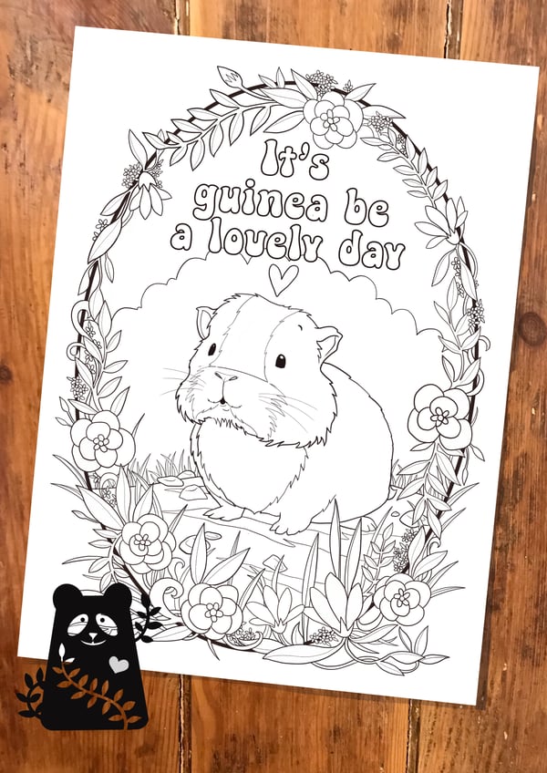 Image of Guinea Be A Lovely Day Colouring Sheet