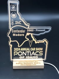 Image 1 of Custom Clear Acrylic Light Up Trohphies and Sponsorship Awards