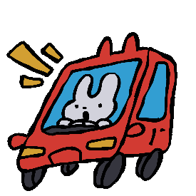 bunny driving glitter sticker