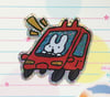 bunny driving glitter sticker