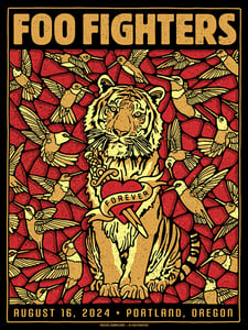 Image of Foo Fighters 2024 Portland Main Red Poster