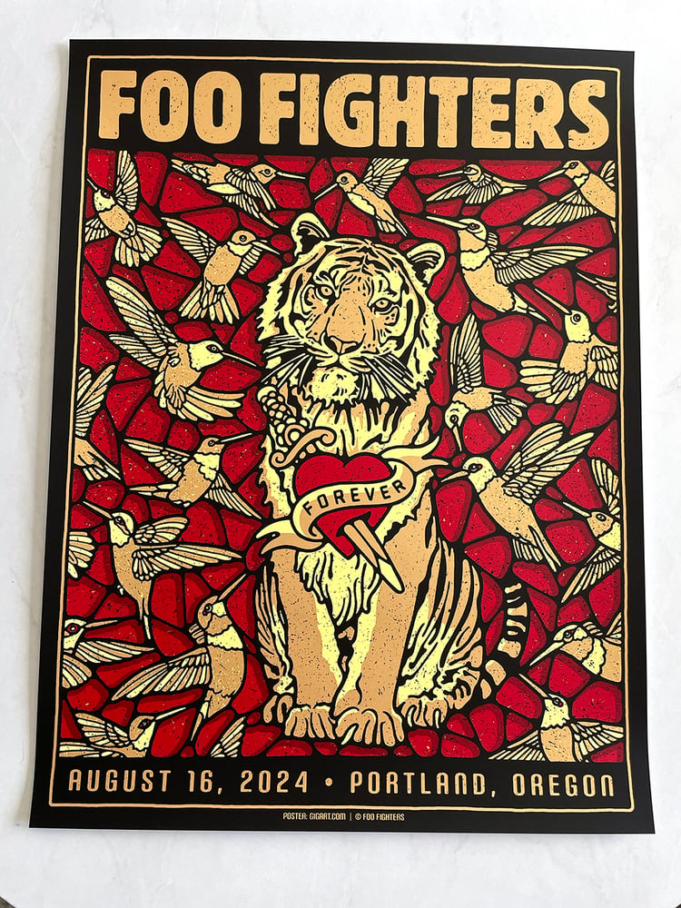 GIGART — Foo Fighters 2024 Portland Main Red Poster