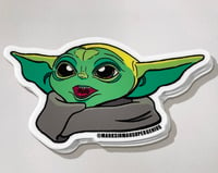 Image 1 of Baby Yoda Face Sticker