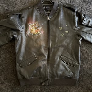 HOME IS WHERE THE STOVE IS LEATHER JACKET 1 of 1 ART PIECE