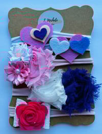 Image 1 of Pink & Violet Flower Nylon Band Set