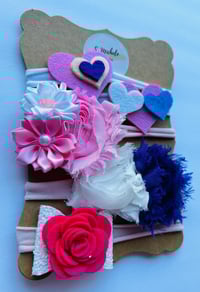 Image 2 of Pink & Violet Flower Nylon Band Set