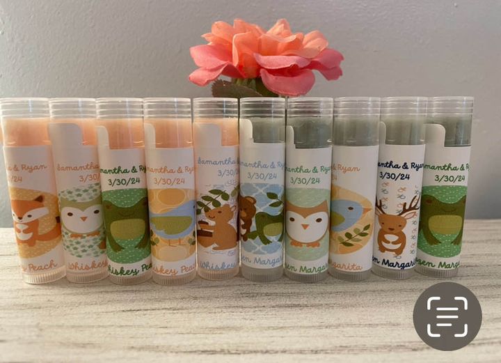 Image of Woodland Critters Baby Shower Lip Balm Favors
