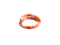 Image 2 of YELLOW, PINK, AND ORANGE MULTICOLOR BEADED WIRE WRAP RING (ITEM #2544)
