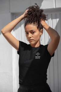 Image 1 of Signature “Do Right U Never Know” Tee – Black