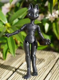 Image 2 of Miniature Shapeshifter "Cat" Ball Jointed Doll Blank Base | Black, Slim Body