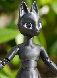 Image 1 of Miniature Shapeshifter "Cat" Ball Jointed Doll Blank Base | Black, Slim Body