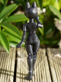 Image 3 of Miniature Shapeshifter "Cat" Ball Jointed Doll Blank Base | Black, Slim Body