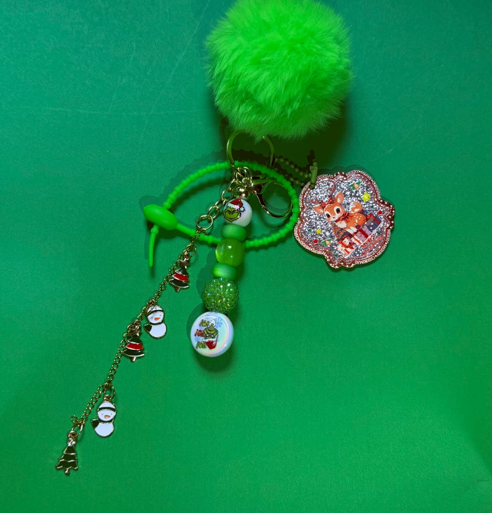 Image of Holiday Beaded Junk Keychains 