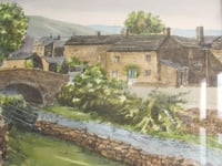 Image 3 of Vintage Thwaite Swaledale Watercolour Painting on a Print, Signed Jane Pearson, Framed 