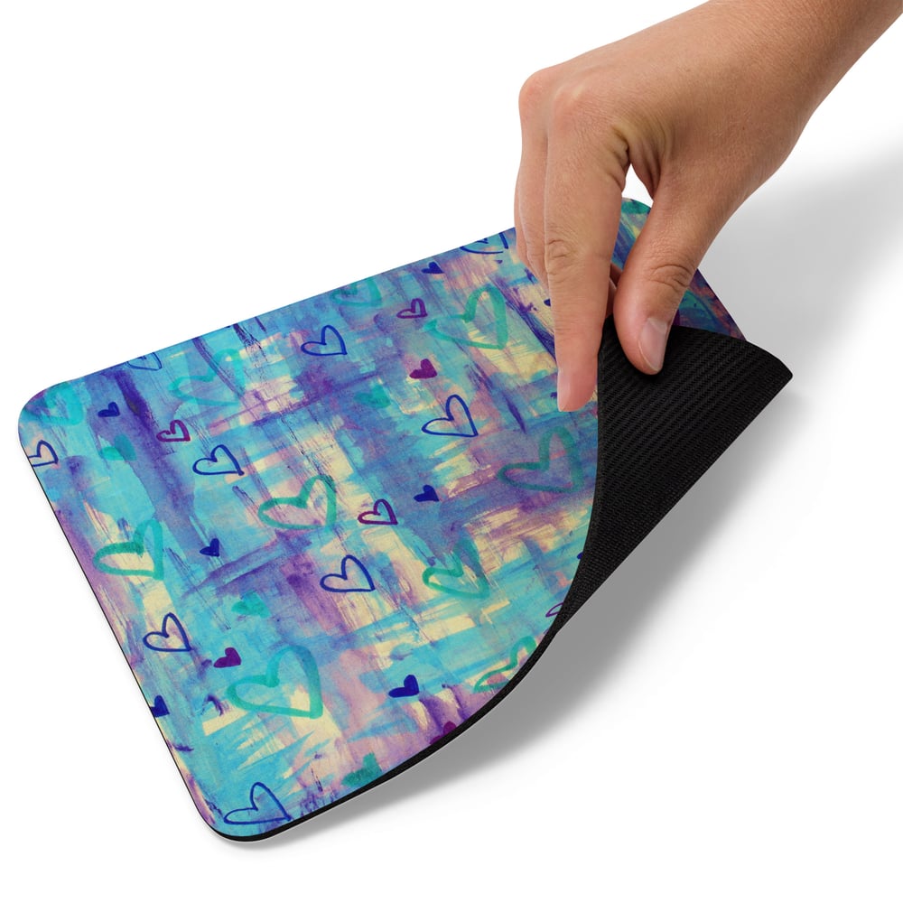 Image of Blue Heart Shower Mouse Pad