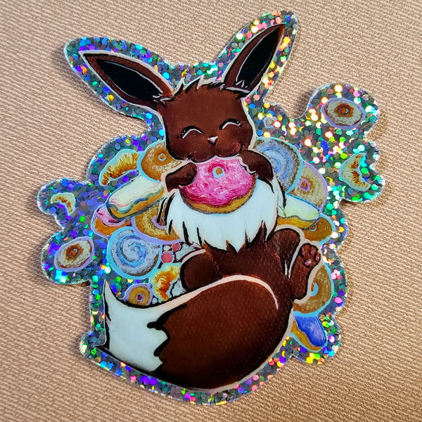 Image of Pastry Fiend Eevee Glitter Sticker