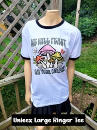 Unisex Large Mushy Feast Ringer Tee