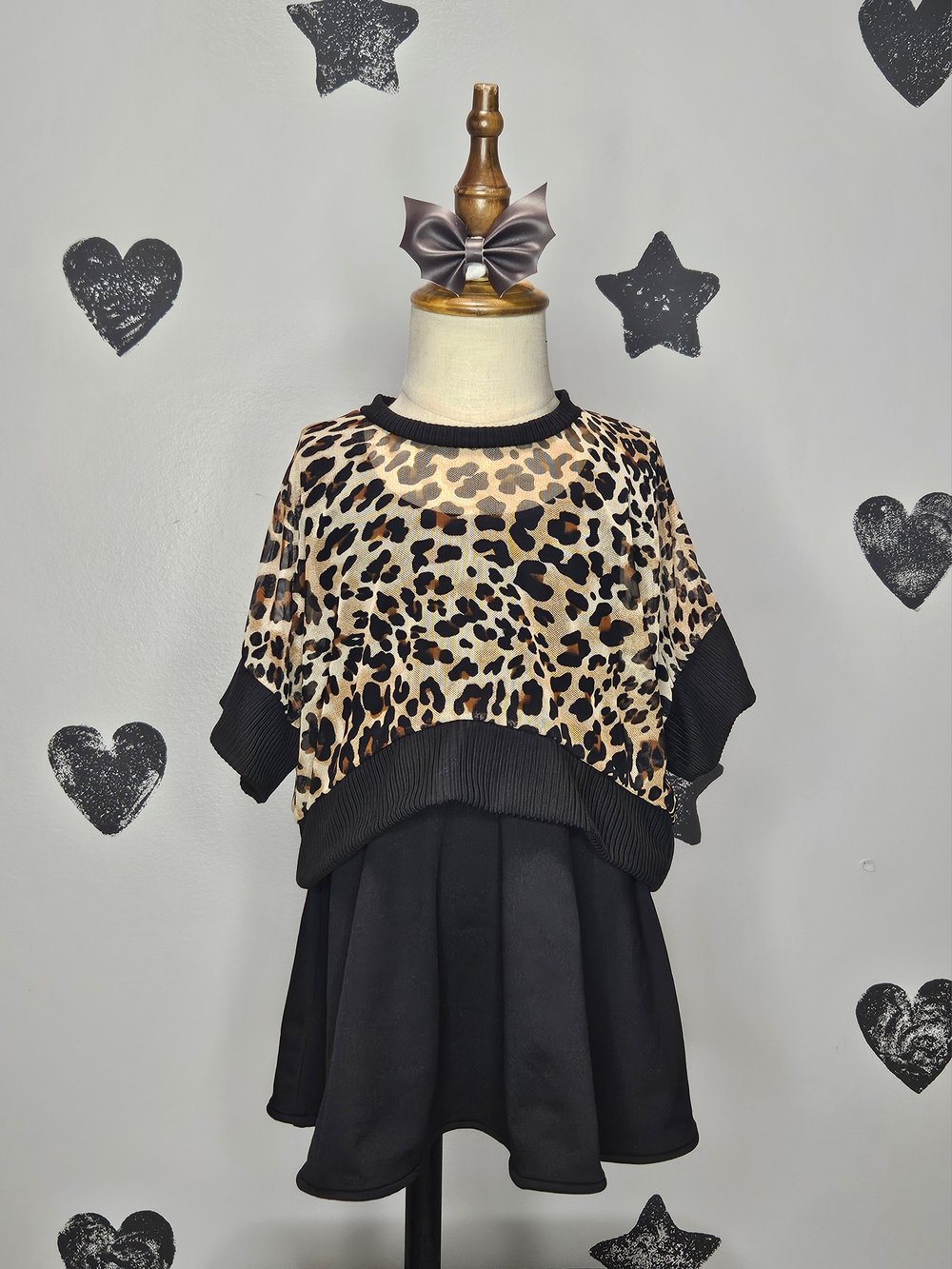 GWM Cropped Mesh High Low Top/ Solid Color Matching Dress