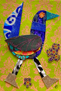 Image 1 of Blue Bird in Gold Go-Go Boots