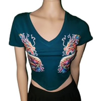 Image 1 of Juniors Large Dragon Crop Tee 