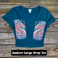 Image 2 of Juniors Large Dragon Crop Tee 