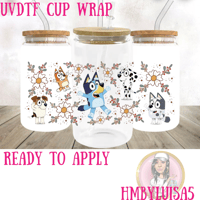 Floral Bluey UVDTF cup wrap 