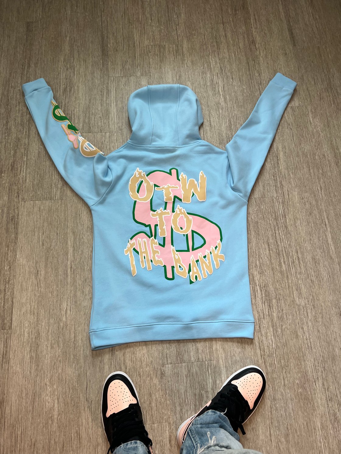 Image of $$$ Hoodie -Light Blue 