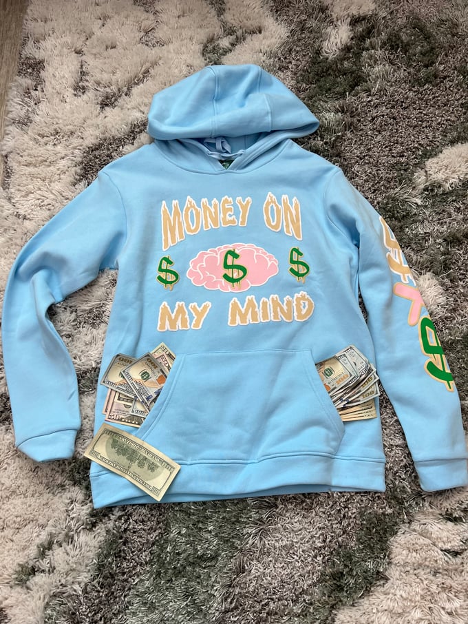 Image of $$$ Hoodie -Light Blue 