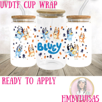 Bluey dots UVDTF cup wrap 