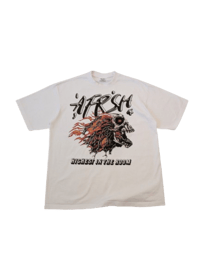 White Metal Flaming Skull T-Shirt