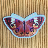 Image 1 of vaporwave buckeye butterfly sticker