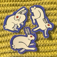 Image 1 of white rabbit stickers (set of 3)