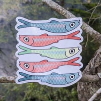 Image 1 of transparent pride fishies sticker