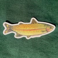 Image 2 of vaporwave rainbow trout sticker