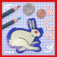 Image 2 of white rabbit stickers (set of 3)