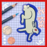 Image 3 of white rabbit stickers (set of 3)