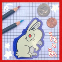 Image 4 of white rabbit stickers (set of 3)