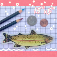 Image 3 of vaporwave rainbow trout sticker